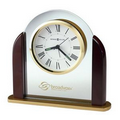 Howard Miller Derrick Glass Arch Alarm Clock w/ Rosewood Sides